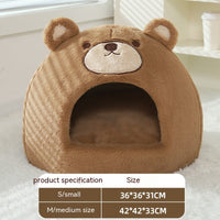 HKM-0764477 Warm Windproof Cat Nest with Thick 3D Cotton for Small to Medium Cats