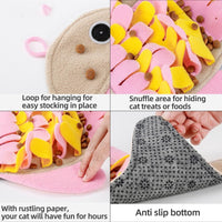 HKM-0764605 Fish-Shaped Sniffing Blanket Cat Toy - Interactive Training Mat for Enrichment and Playtime
