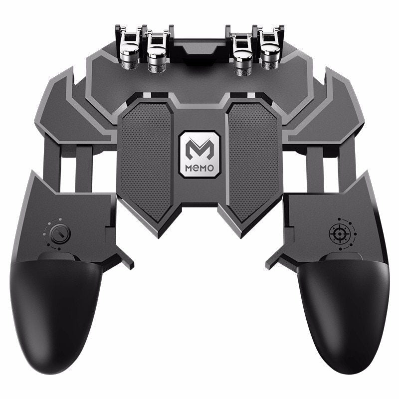 HKM-076563 Six-Finger Mobile Game Controller for PUBG - Touch Sensitive, 90-Degree Adjustable, Screen Compatible