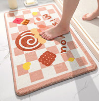 HKM-076755 Absorbent Polyester Cartoon Bathroom Floor Mat Non-Slip for Toilet & Door