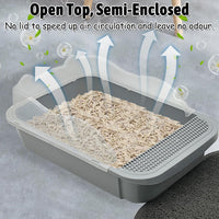 HKM-0767677 Sifting Cat Litter Box for Kittens with High Sides, Detachable Design, Portable Travel Litter Pan for Small Cats