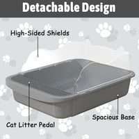 HKM-0767677 Sifting Cat Litter Box for Kittens with High Sides, Detachable Design, Portable Travel Litter Pan for Small Cats