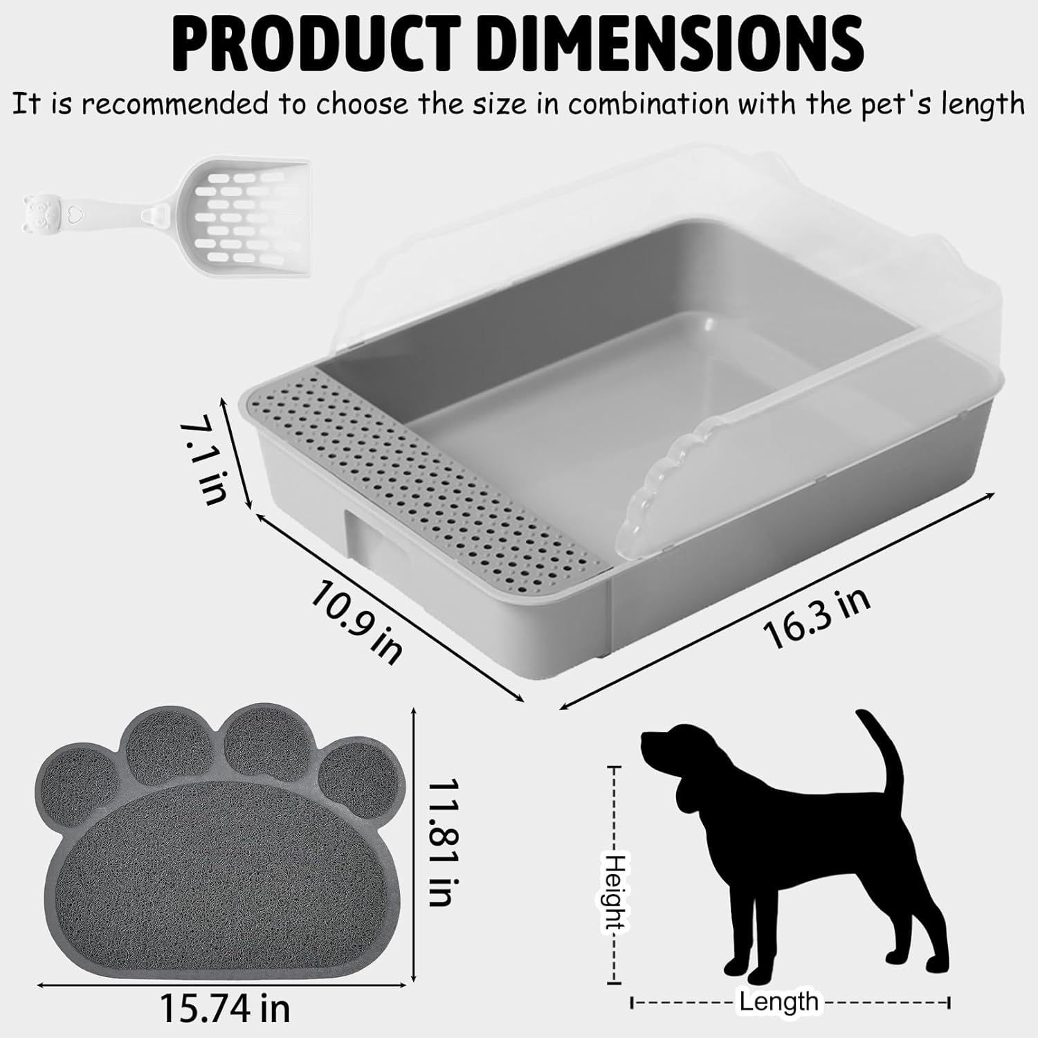 HKM-0767677 Sifting Cat Litter Box for Kittens with High Sides, Detachable Design, Portable Travel Litter Pan for Small Cats