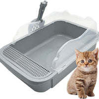 HKM-0767677 Sifting Cat Litter Box for Kittens with High Sides, Detachable Design, Portable Travel Litter Pan for Small Cats