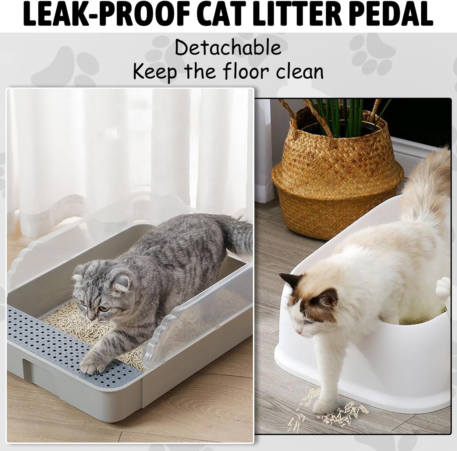 HKM-0767677 Sifting Cat Litter Box for Kittens with High Sides, Detachable Design, Portable Travel Litter Pan for Small Cats