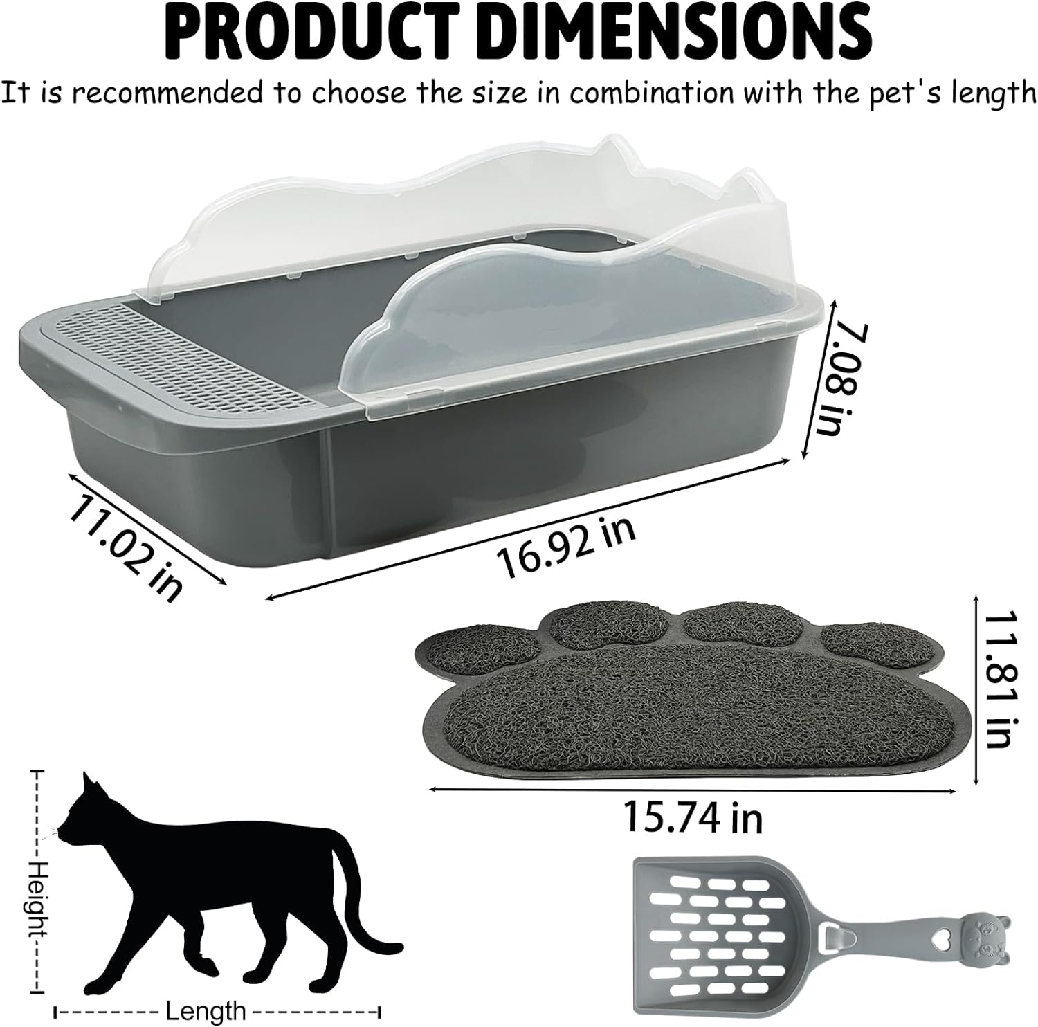 HKM-0767677 Sifting Cat Litter Box for Kittens with High Sides, Detachable Design, Portable Travel Litter Pan for Small Cats