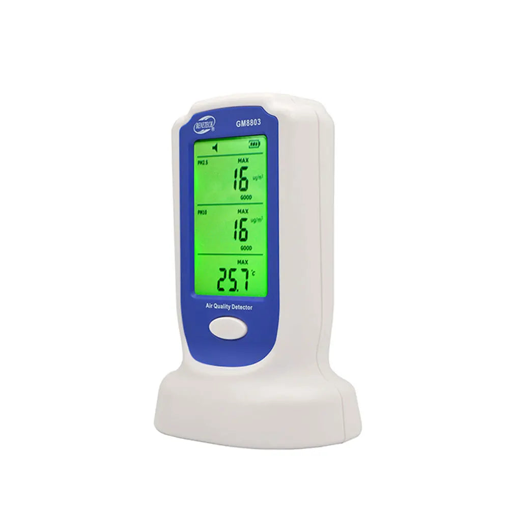 HKM-076883 GM8803 PM2.5 and PM10 Air Quality Multi-Sensor Monitor with LCD Display and Buzzer Alarm