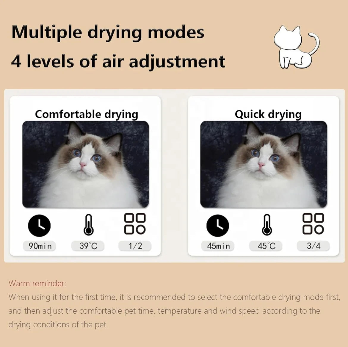 HKM-076947 Efficient Automatic Pet Dryer Box with Smart Temperature Control for Cats and Small Dogs