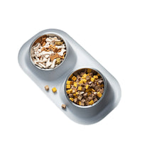 HKM-0770365 Double Stainless Steel Dog Bowl Set with PP Base - Available in Multiple Colors
