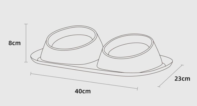 HKM-0770365 Double Stainless Steel Dog Bowl Set with PP Base - Available in Multiple Colors
