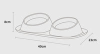 HKM-0770365 Double Stainless Steel Dog Bowl Set with PP Base - Available in Multiple Colors