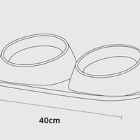 HKM-0770365 Double Stainless Steel Dog Bowl Set with PP Base - Available in Multiple Colors