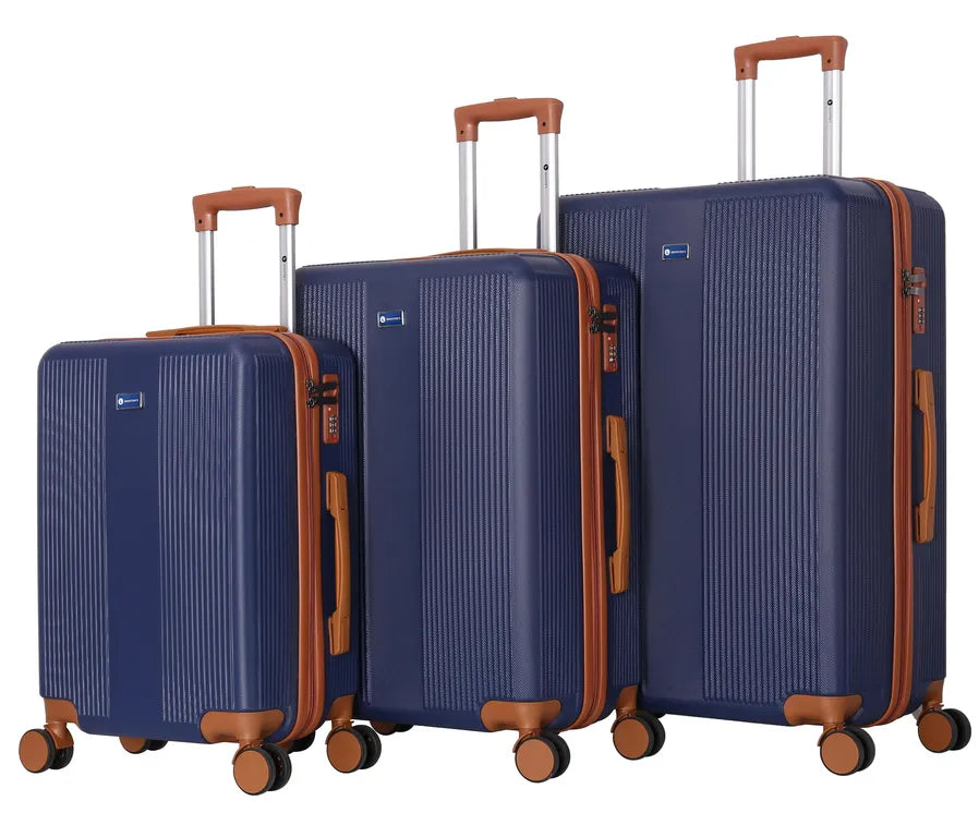 HKM-077075 2024 Colour Coordinated ABS Trolley Luggage Set - Stylish Roller Suitcases for Travel