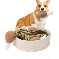HKM-0771005 Beige Polyester Dog Sniff Toy - Chicken Leg Bucket for Pet Engagement