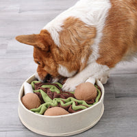HKM-0771005 Beige Polyester Dog Sniff Toy - Chicken Leg Bucket for Pet Engagement