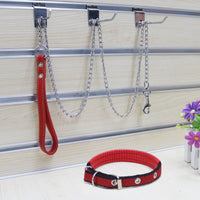 HKM-0771645 Iron Chain Dog Traction with PU Handle - Available in Black, Brown, Red