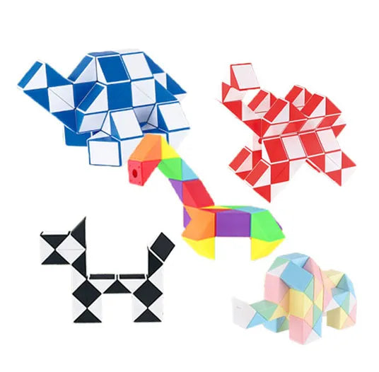HKM-077267 Foldable Multi-Shape Color Magic Ruler 3D Cube Fidget Toy for Educational Fun