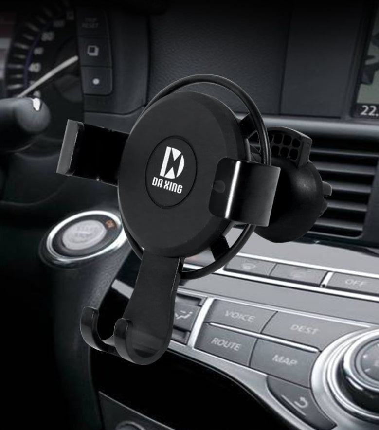 HKM-077395 Gravity Linkage Car Phone Holder - One-Hand Operation, Durable ABS Material, Compatible with Most Phone Models