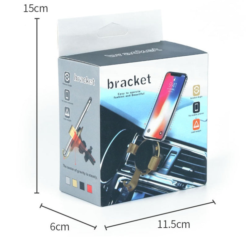 HKM-077395 Gravity Linkage Car Phone Holder - One-Hand Operation, Durable ABS Material, Compatible with Most Phone Models
