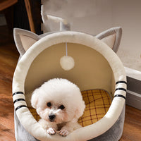 HKM-0774205 Universal Animal Shape Pet Kennel - Cozy Crystal Velvet Bed for Cats and Dogs - Available in Small, Medium, and Large Sizes