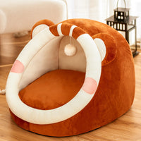HKM-0774205 Universal Animal Shape Pet Kennel - Cozy Crystal Velvet Bed for Cats and Dogs - Available in Small, Medium, and Large Sizes