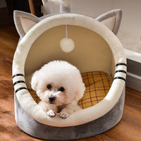 HKM-0774205 Universal Animal Shape Pet Kennel - Cozy Crystal Velvet Bed for Cats and Dogs - Available in Small, Medium, and Large Sizes