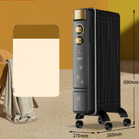 HKM-077459 Oil Filled Radiator Heater - Modern Room Heater with Low Carbon Steel and Plastic Construction