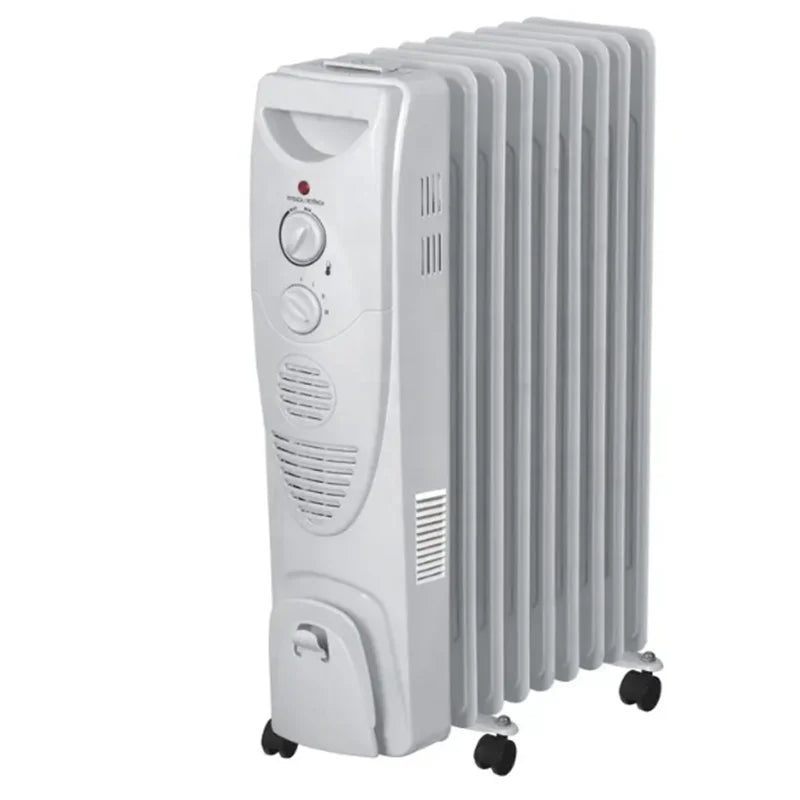 HKM-077459 Oil Filled Radiator Heater - Modern Room Heater with Low Carbon Steel and Plastic Construction