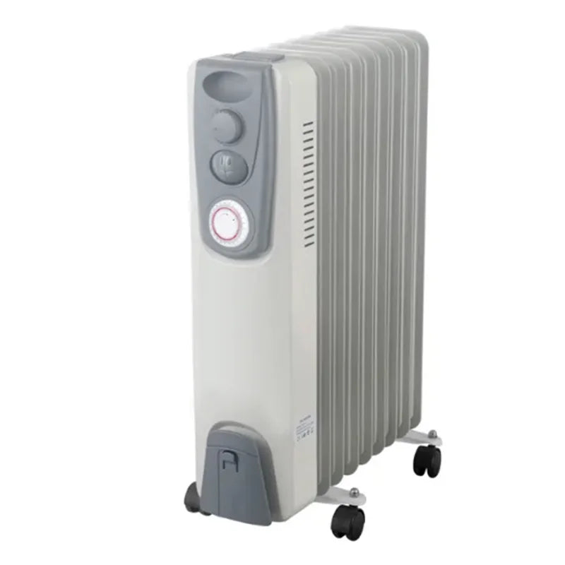 HKM-077459 Oil Filled Radiator Heater - Modern Room Heater with Low Carbon Steel and Plastic Construction