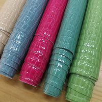 HKM-077523 Bubble Gum High-Gloss PU Leather Fabric - 140cm Wide, Stone Texture