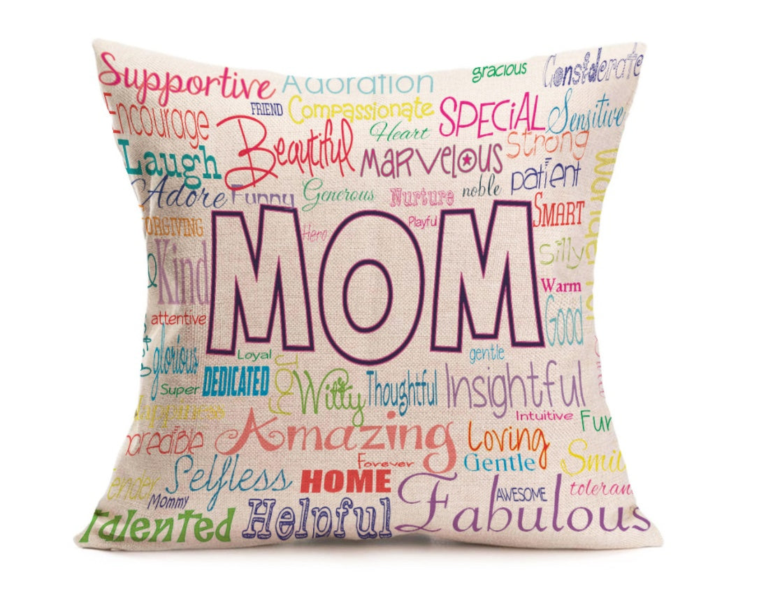 HKM-077523 Cozy Flannel and Baby Velvet Mother's Day Pillow - 430mm x 430mm