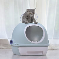 HKM-077523 Fully Enclosed Cat Litter Box with Shovel - Available in Pink and Blue