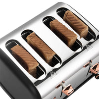 HKM-077587 Retro Black and Gold Electric 4-Slice Toaster with Cover