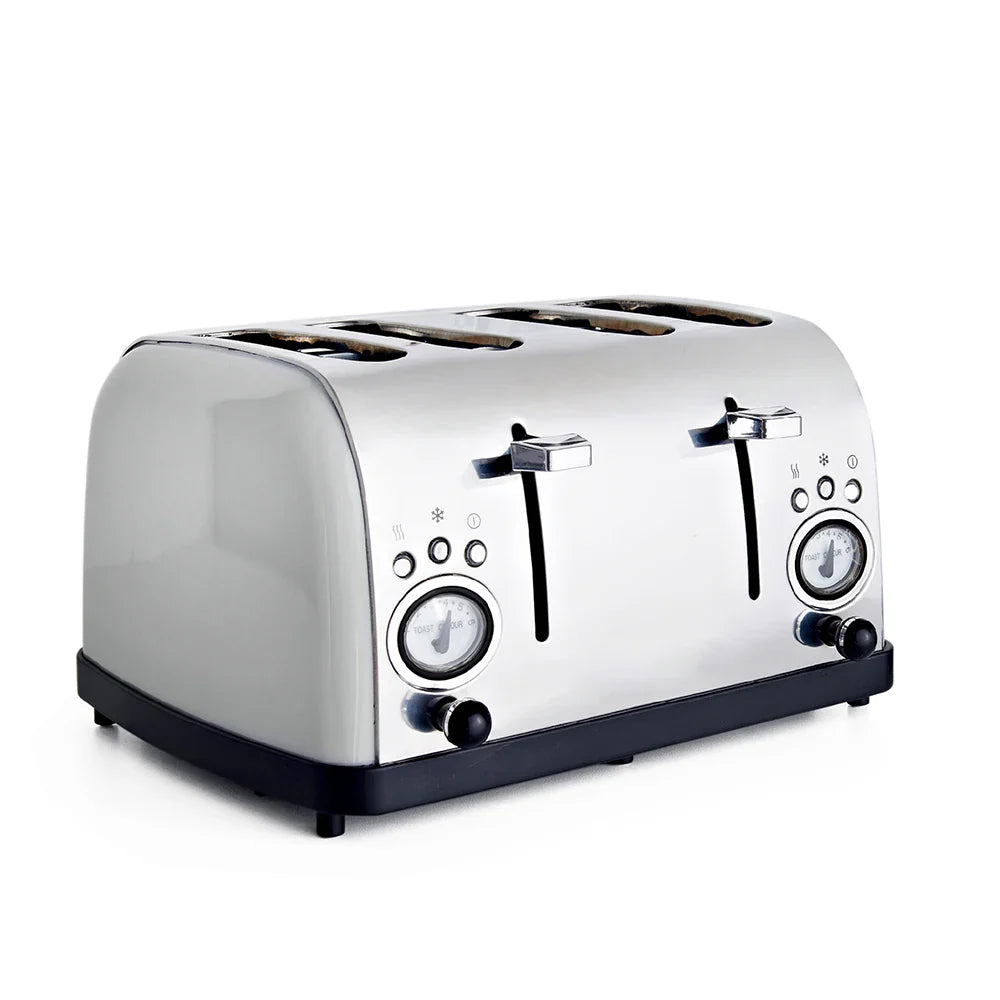 HKM-077587 Retro Black and Gold Electric 4-Slice Toaster with Cover