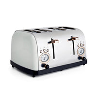 HKM-077587 Retro Black and Gold Electric 4-Slice Toaster with Cover