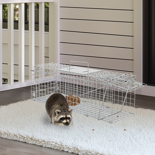 HKM-0777533 32 Inch Folding Iron Live Animal Trap for Humane Wildlife Control