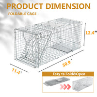 HKM-0777533 32 Inch Folding Iron Live Animal Trap for Humane Wildlife Control