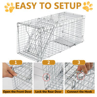 HKM-0777533 32 Inch Folding Iron Live Animal Trap for Humane Wildlife Control
