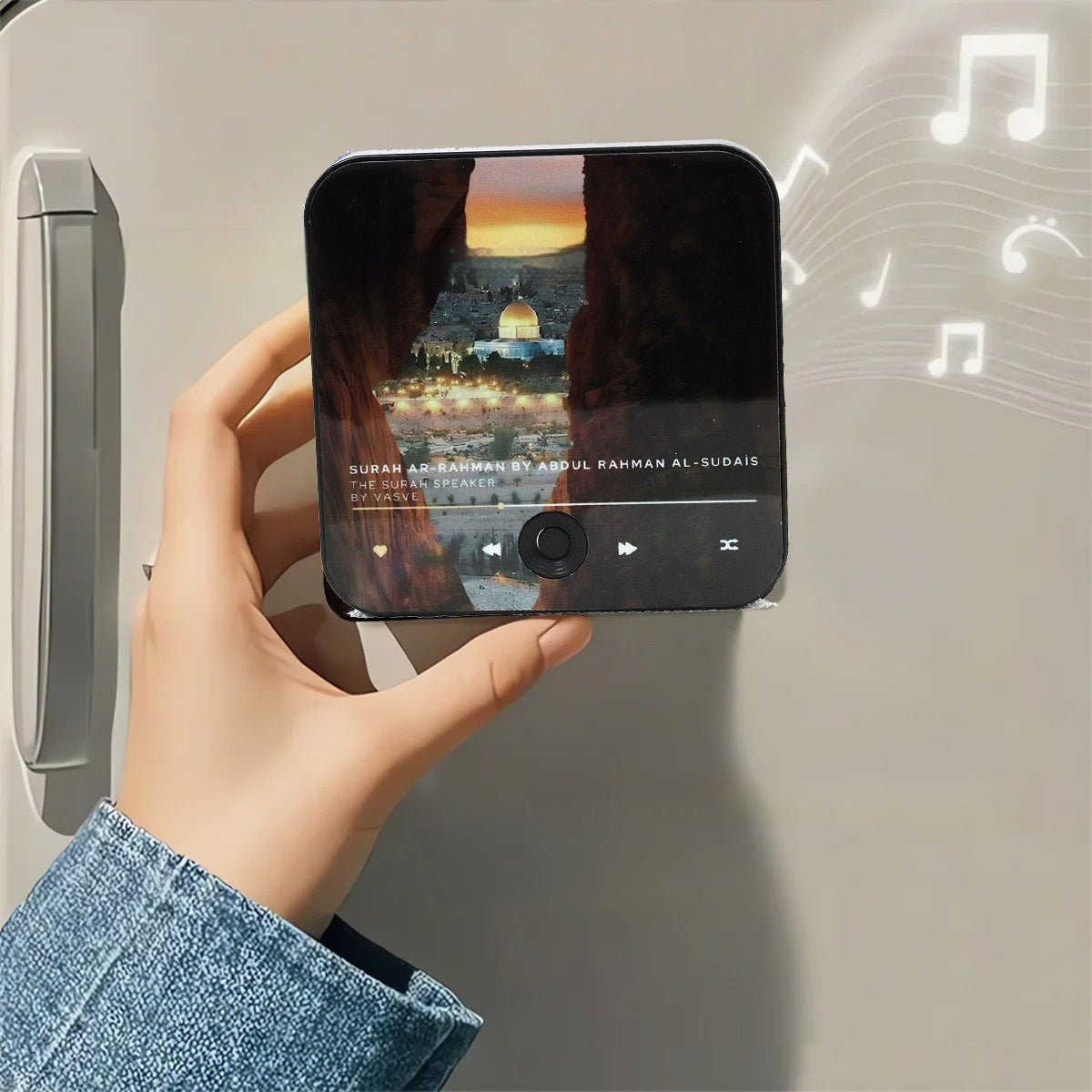 HKM-077779 Quran Music Box Refrigerator Magnet with USB Charging, 30 Play Capacity, ABS Material