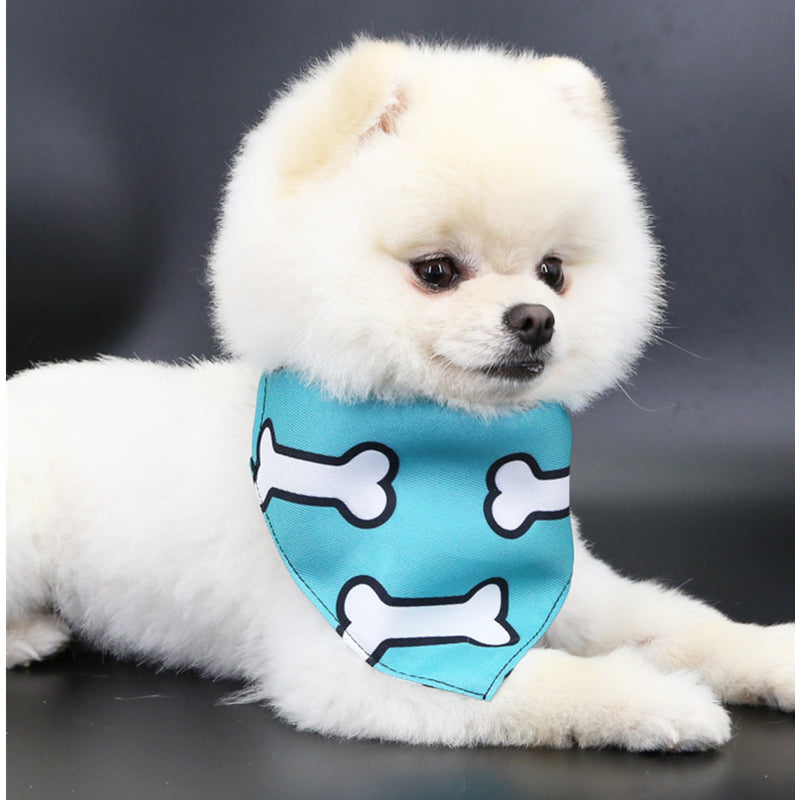 HKM-0777917 Adjustable Pet Triangle Scarf Collar Bib - Stylish Polyester Design
