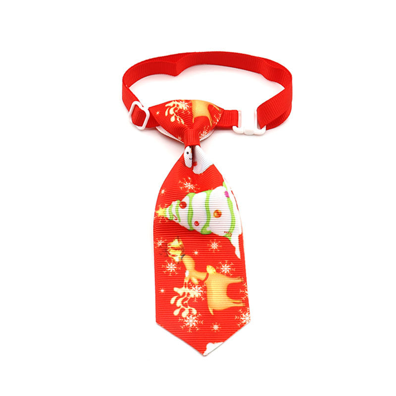 HKM-0778173 Christmas Pet Bow Tie - Colorful Ribbon Design for Year-Round Festivities