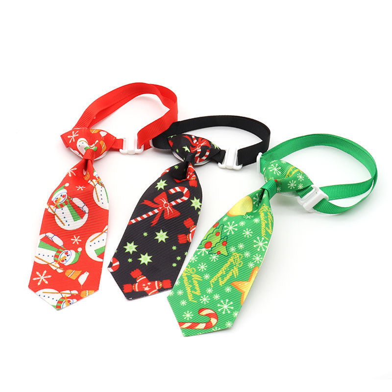 HKM-0778173 Christmas Pet Bow Tie - Colorful Ribbon Design for Year-Round Festivities