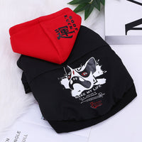 HKM-0778301 Labrador & Golden Retriever Cartoon Style Pet Clothes in Blue, Black, and Red