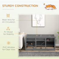 HKM-0779581 Oversized Wooden Hamster and Gerbil Habitat with Open Roof and Ramp
