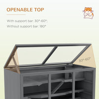 HKM-0779581 Oversized Wooden Hamster and Gerbil Habitat with Open Roof and Ramp