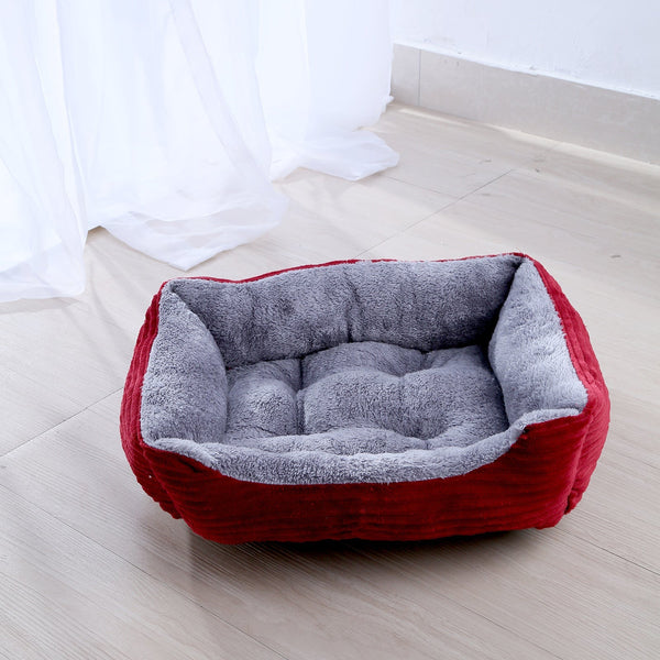 HKM-0779965 Cozy Candy Color Square Pet Bed for Dogs and Cats - Various Sizes Available