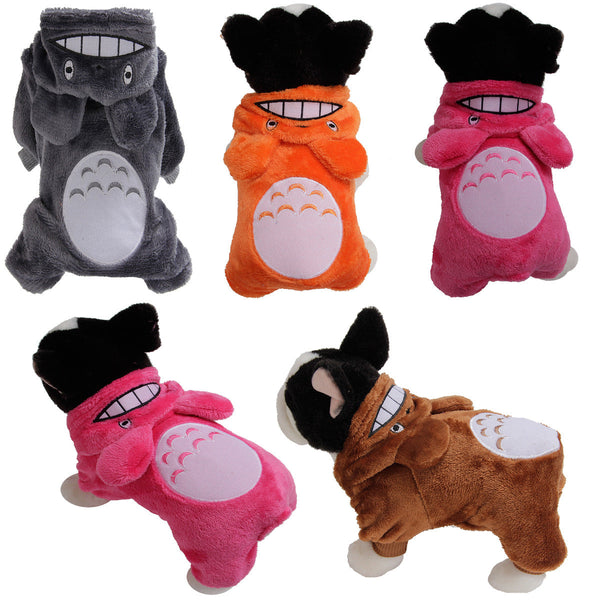 HKM-0780093 Cozy Coral Fleece Dog Apparel in Orange, Pink, Brown, and Gray - Multiple Sizes Available