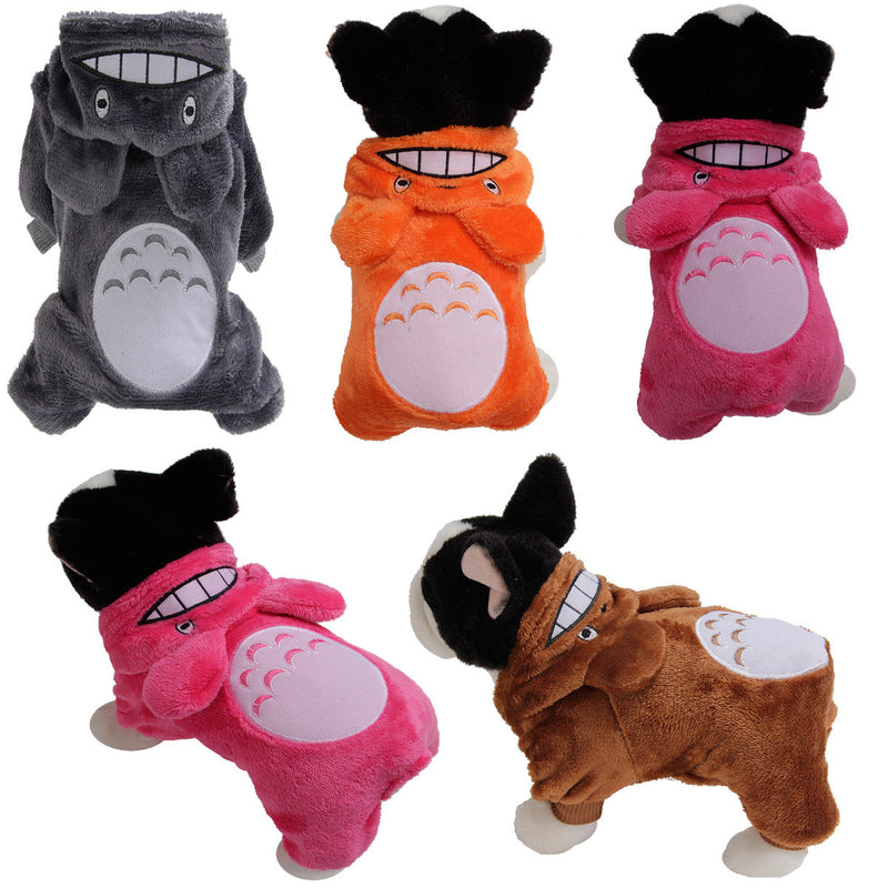 HKM-0780093 Cozy Coral Fleece Dog Apparel in Orange, Pink, Brown, and Gray - Multiple Sizes Available