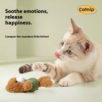 HKM-0781757 Catnip Plush Toy for Kittens - Bear, Rabbit, Frog & Chick Options with Bell, 15cm Height
