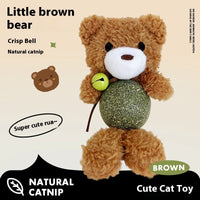 HKM-0781757 Catnip Plush Toy for Kittens - Bear, Rabbit, Frog & Chick Options with Bell, 15cm Height